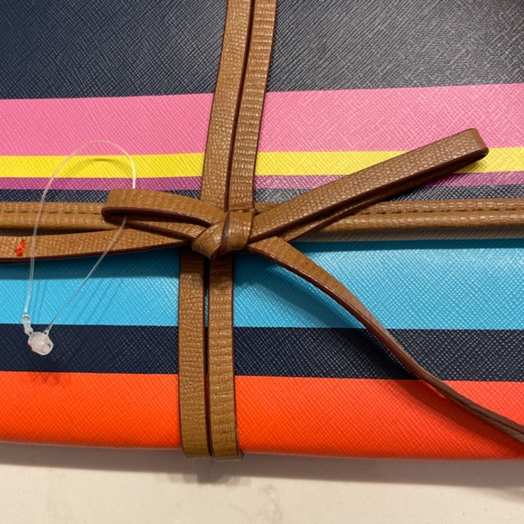 STELLA & DOT -Bring Your Bling TRAVEL JEWELLERY TRI-FOLD CLUTCH. Fun stripes! - Picture 2 of 5